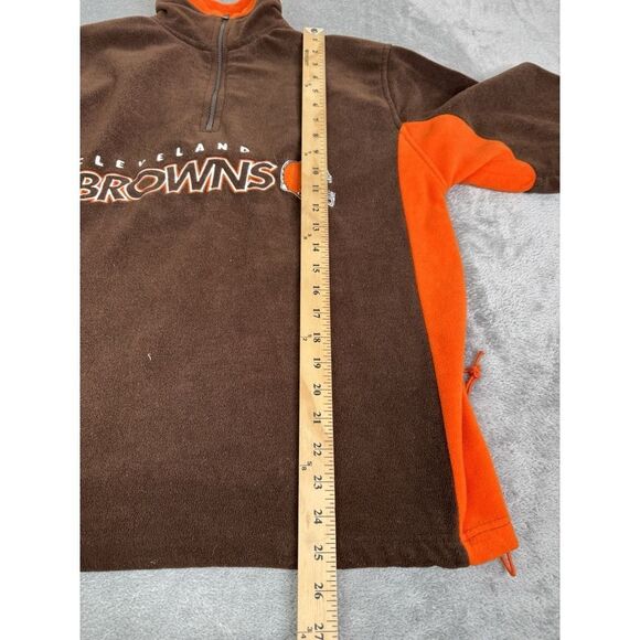 Vintage Cleveland Browns NFL 1/4 Zip Fleece Pullover Jacket Men's Size Medium - Picture 9 of 10